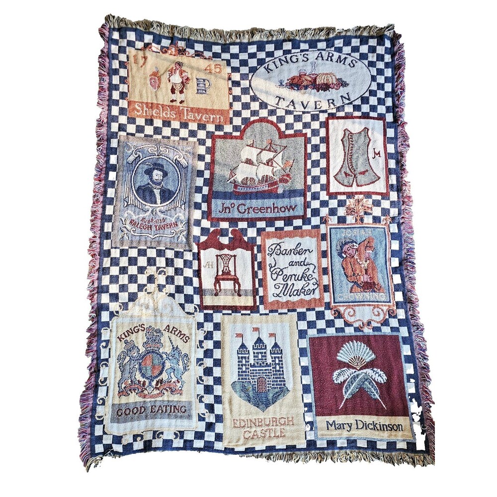 Goodwin Weavers Colonial Williamsburg Tavern Throw Blanket Wall Tapestry 66x48